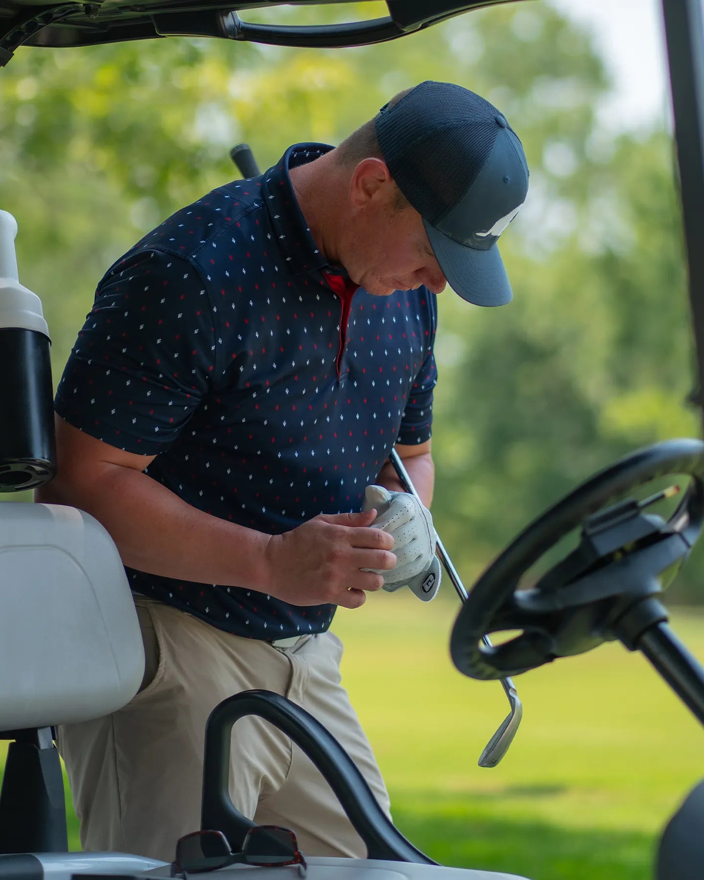 Arizona Cactus Printed Polo Shirt - Sunflowers Golf