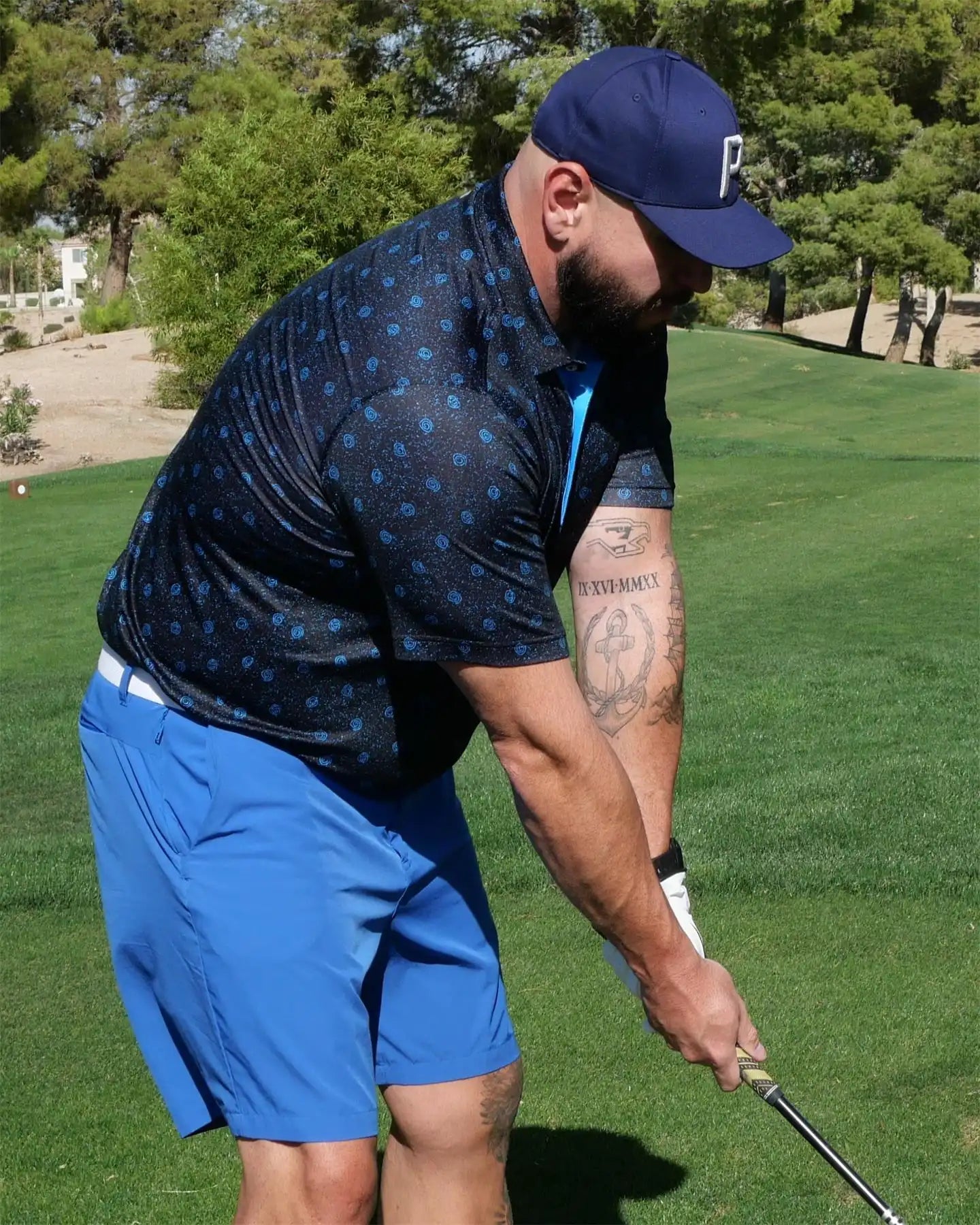 Starry Night Golf Polo- Sunflowers Golf