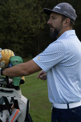 Waves Printed Polo Shirt- Sunflowers Golf